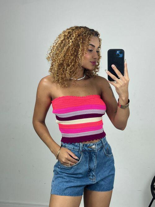 CROPPED TRICOT MODAL COLORIDO