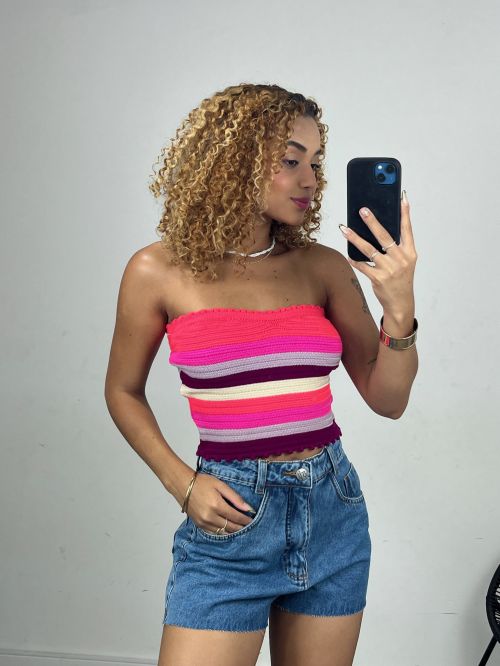 CROPPED TRICOT MODAL COLORIDO