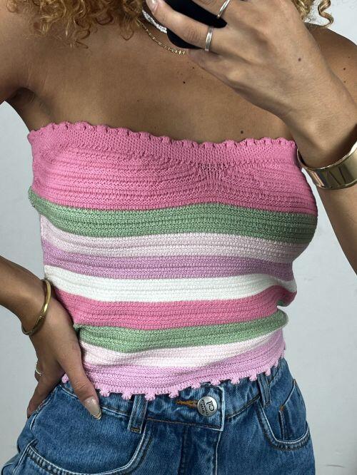 CROPPED TRICOT MODAL COLORIDO