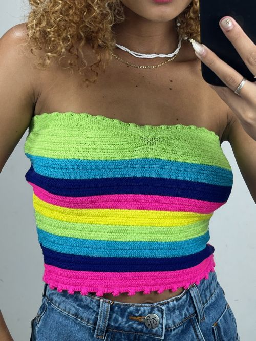 CROPPED TRICOT MODAL COLORIDO