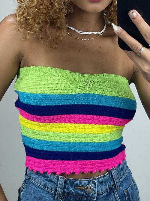 CROPPED TRICOT MODAL COLORIDO