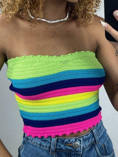 CROPPED TRICOT MODAL COLORIDO