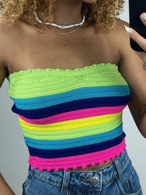 CROPPED TRICOT MODAL COLORIDO