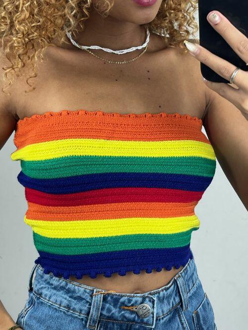 CROPPED TRICOT MODAL COLORIDO