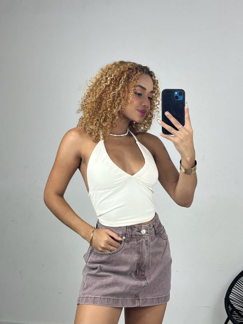 SHORT SAIA MARROM MARMORIZADO