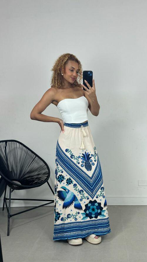 SAIA LONGA ESTAMPADA VISCOSE