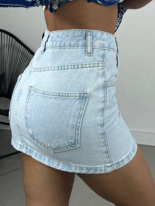 MINI SAIA JEANS CLARO MARMORIZADO