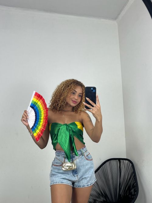 SHORT JEANS COSTURA COLORS