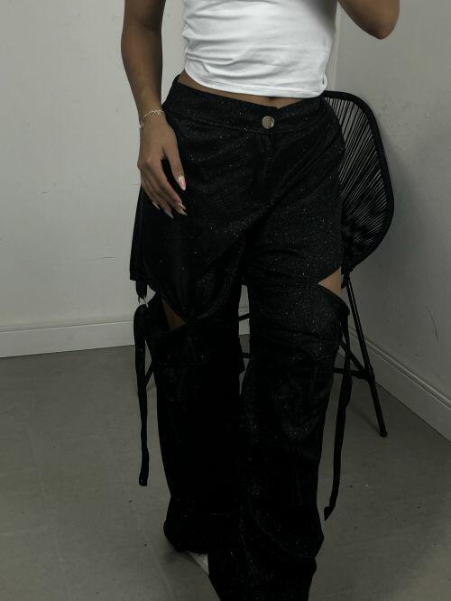 CALÇA PARACHUTE RECORTE LUREX