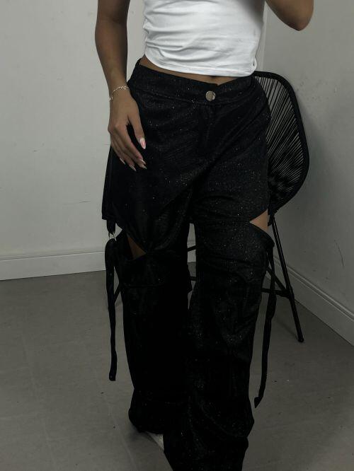 CALÇA PARACHUTE RECORTE LUREX