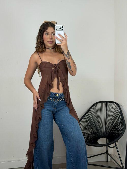 CROPPED TUNICA TULE