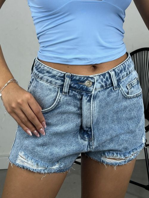 SHORT JEANS PRAIANO BARRA FIO