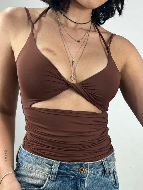 CROPPED TORCIDO DUAS ALÇAS
