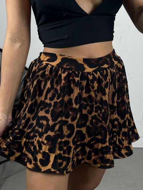 SHORT SAIA PLISSADO ONÇA