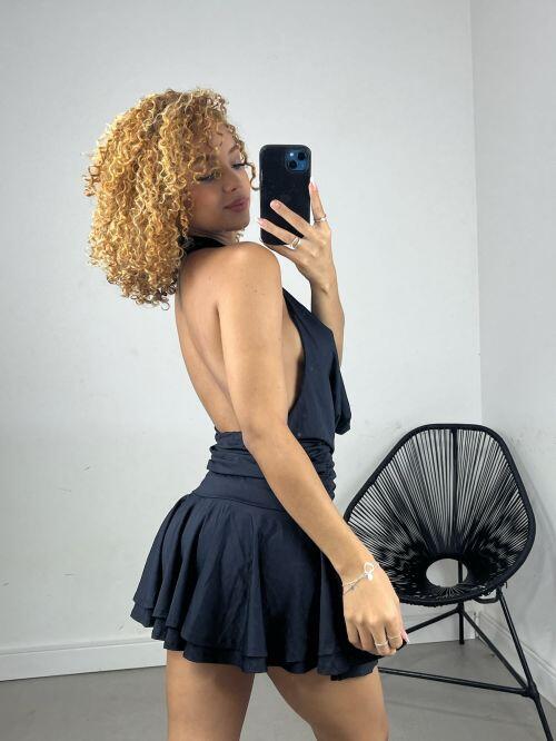 VESTIDO DECOTE BABADO CECÍLIA