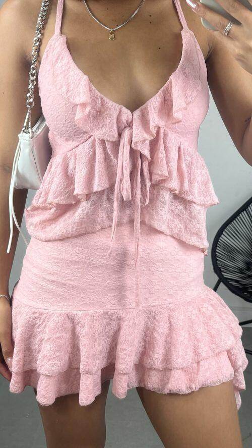 CONJUNTO TULIPA BABADO RENDA