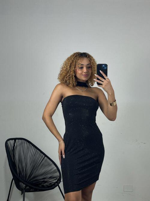 VESTIDO FRENTE UNICA STRASS