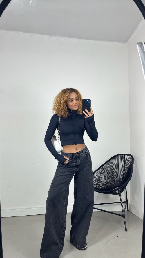 WIDELEG RELAXED PRETA ESTONADA