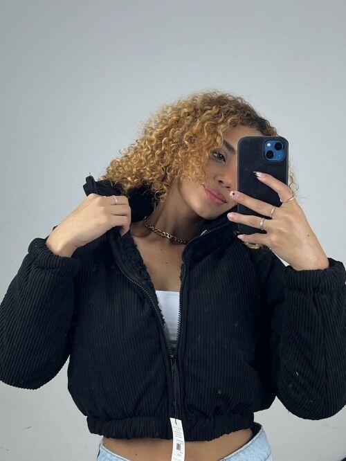 JAQUETA PUFFER COTELÊ PELUCIADA
