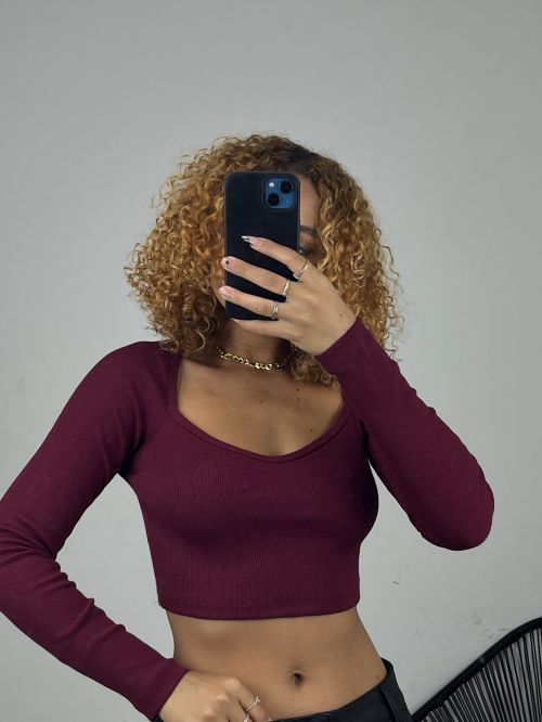 CROPPED CORAÇÃO MANGA LONGA