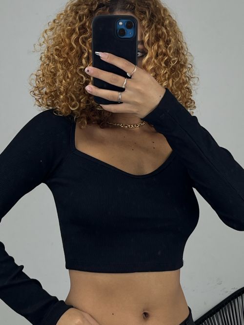 CROPPED CORAÇÃO MANGA LONGA
