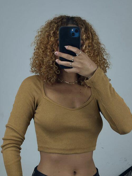 CROPPED CORAÇÃO MANGA LONGA