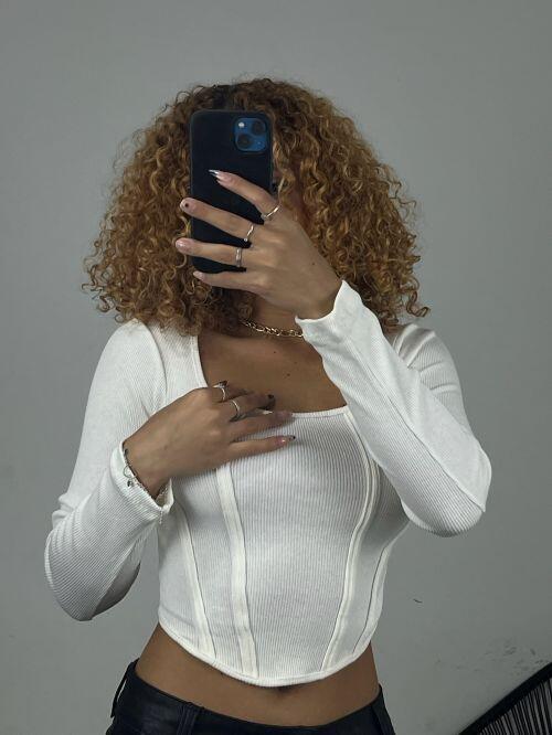 CROPPED CORSET MANGA LONGA