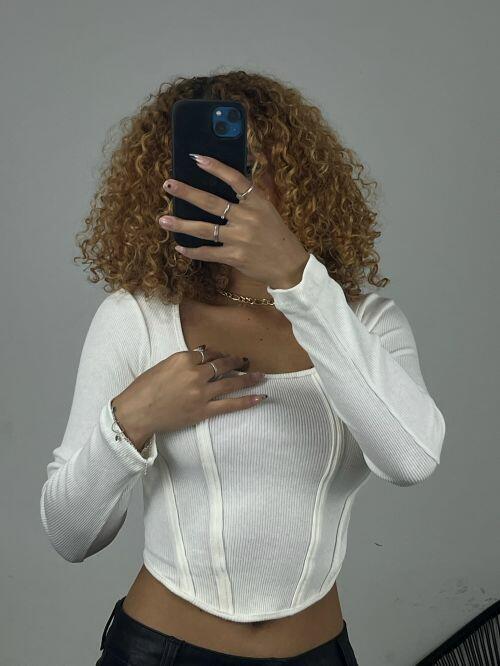 CROPPED CORSET MANGA LONGA