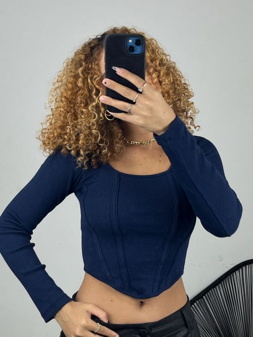 CROPPED CORSET MANGA LONGA