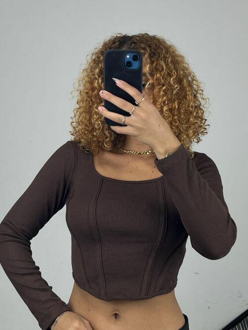 CROPPED CORSET MANGA LONGA