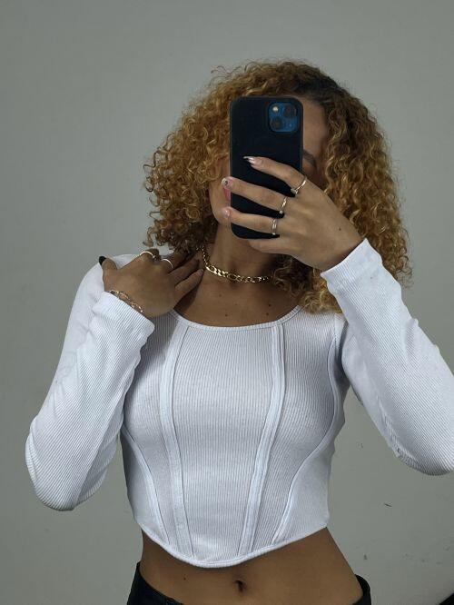 CROPPED CORSET MANGA LONGA