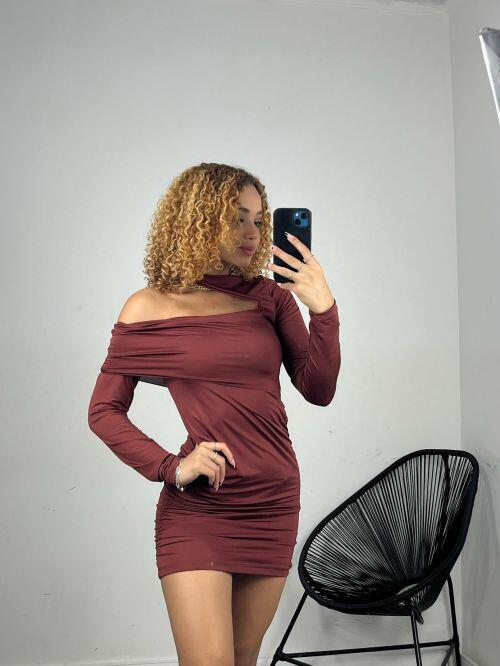 VESTIDO POLIAMIDA ASSIMETRICO GOLA