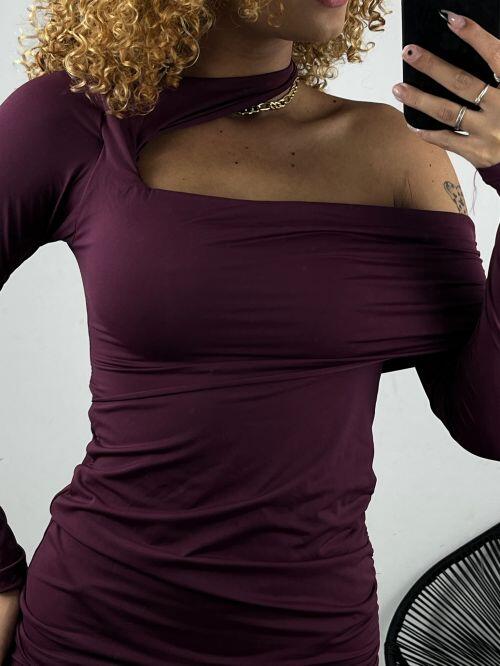 VESTIDO POLIAMIDA ASSIMETRICO GOLA