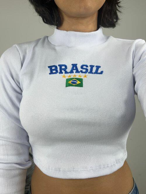 CROPPED CACHARREL MANGA LONGA BRASIL
