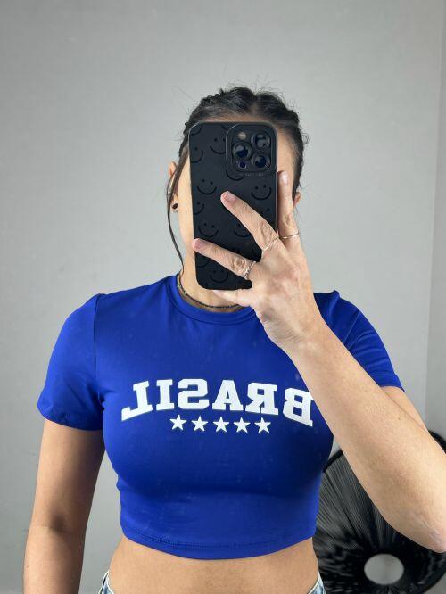 CROPPED 5 ESTRELAS BRASIL POLIAMIDA