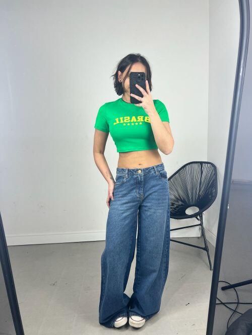 CROPPED 5 ESTRELAS BRASIL POLIAMIDA