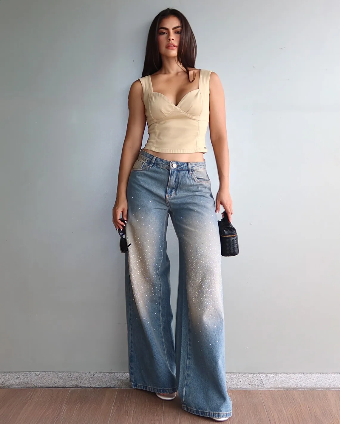 CALÇA WIDELEG SUJINHA STRASS