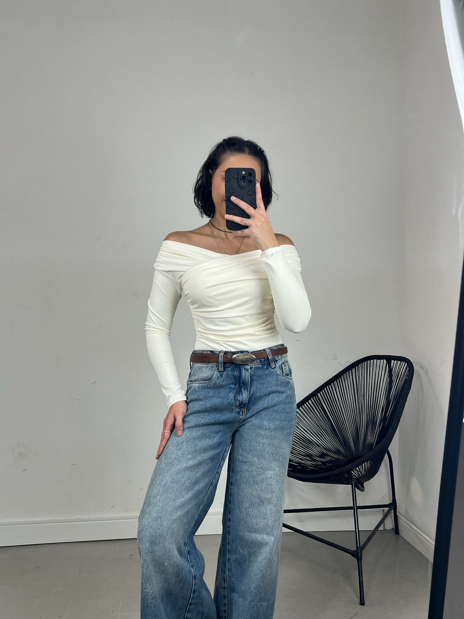 BODY DRAPEADO MANGA LONGA POLIAMIDA