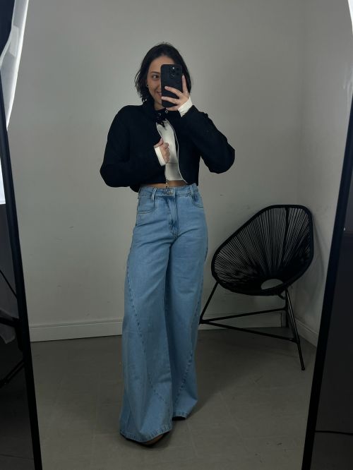 JAQUETA CURTA GOLA SUEDE