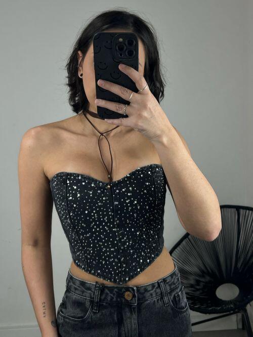 TOP CORAÇAO STRASS
