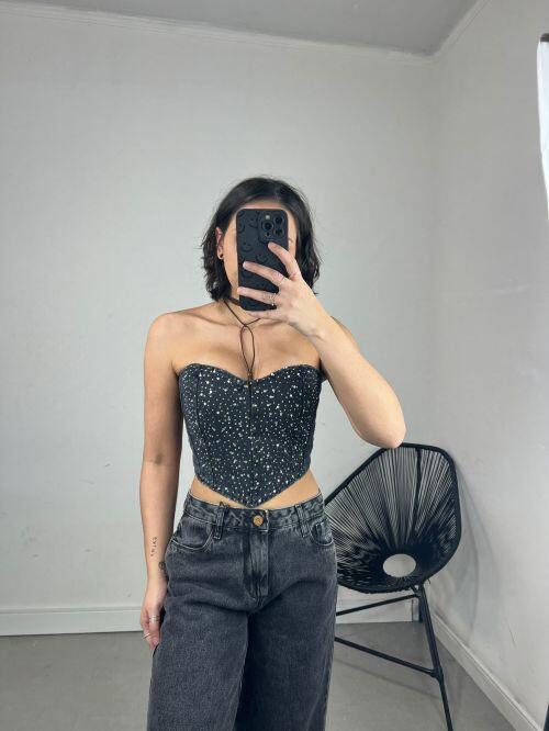 TOP CORAÇAO STRASS