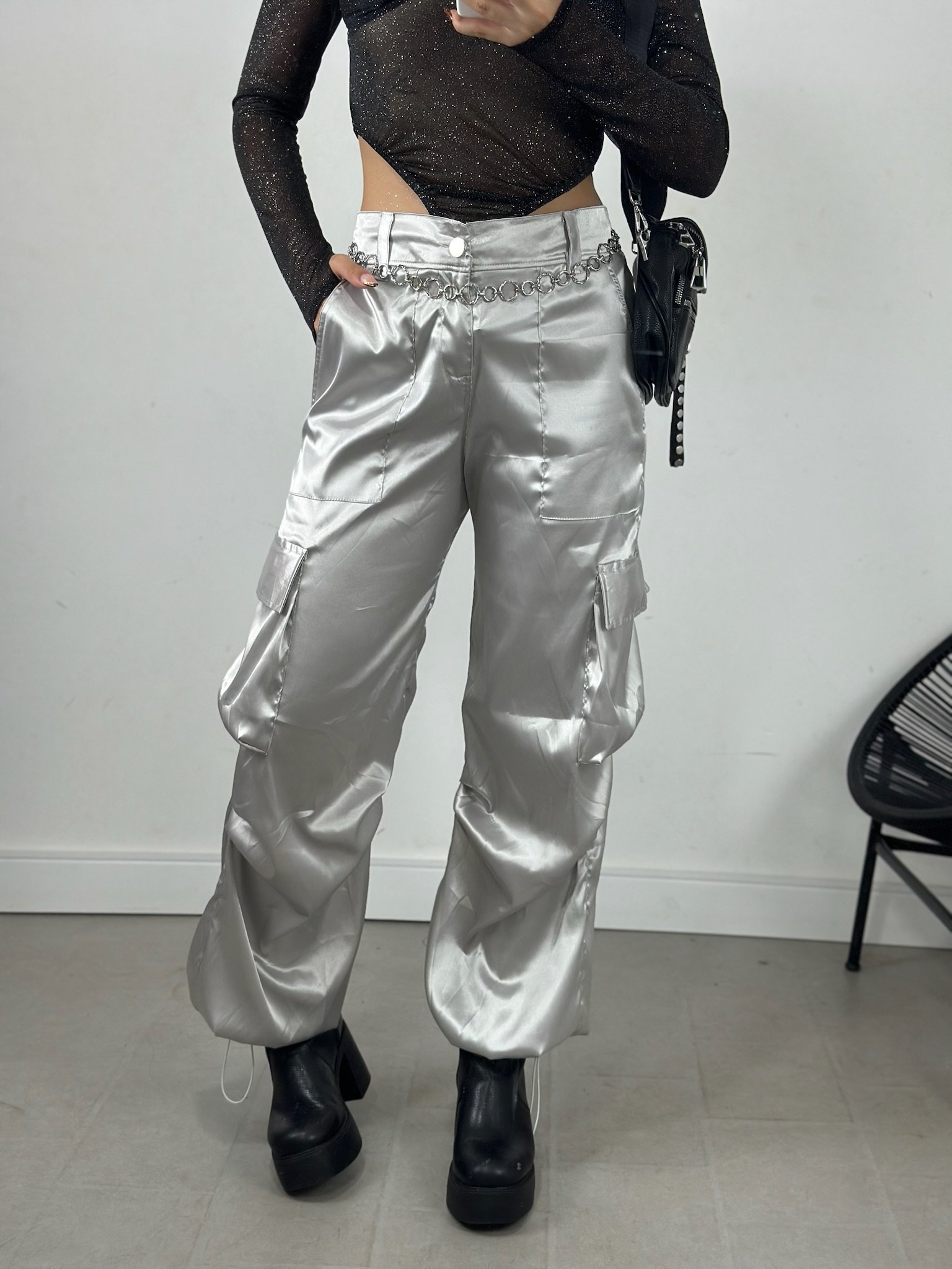 CALÇA PARACHUTE CETIM