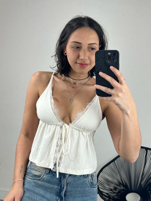 CROPPED LIAH RENDADO