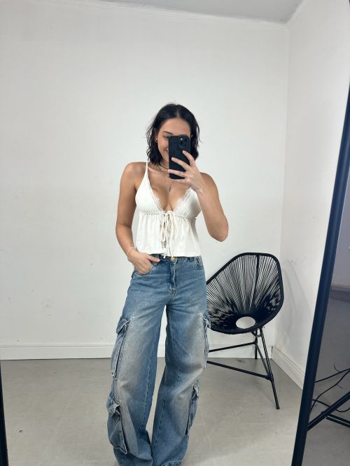 CROPPED LIAH RENDADO
