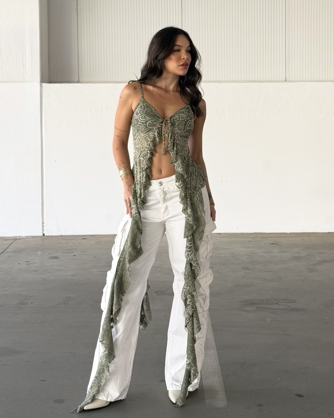 CROPPED TUNICA TULIPA RENDA