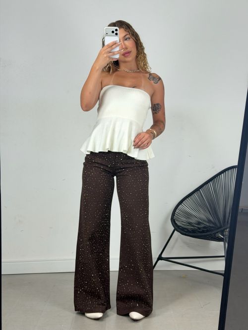 CAL�A WIDELEG GLOW STRASS