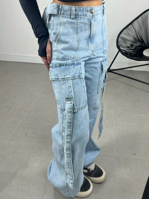 CALÇA WIDELEG CARGO FIVELA AJUSTÁVEL