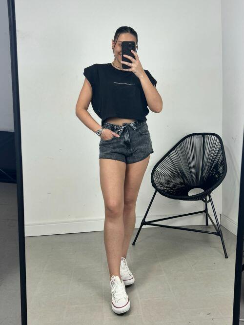 SHORT JEANS C�S VIRADO BLACK