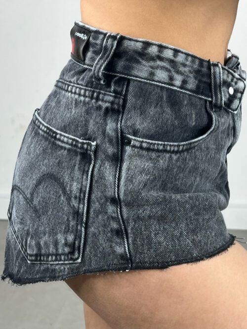 SHORT JEANS CÓS VIRADO BLACK