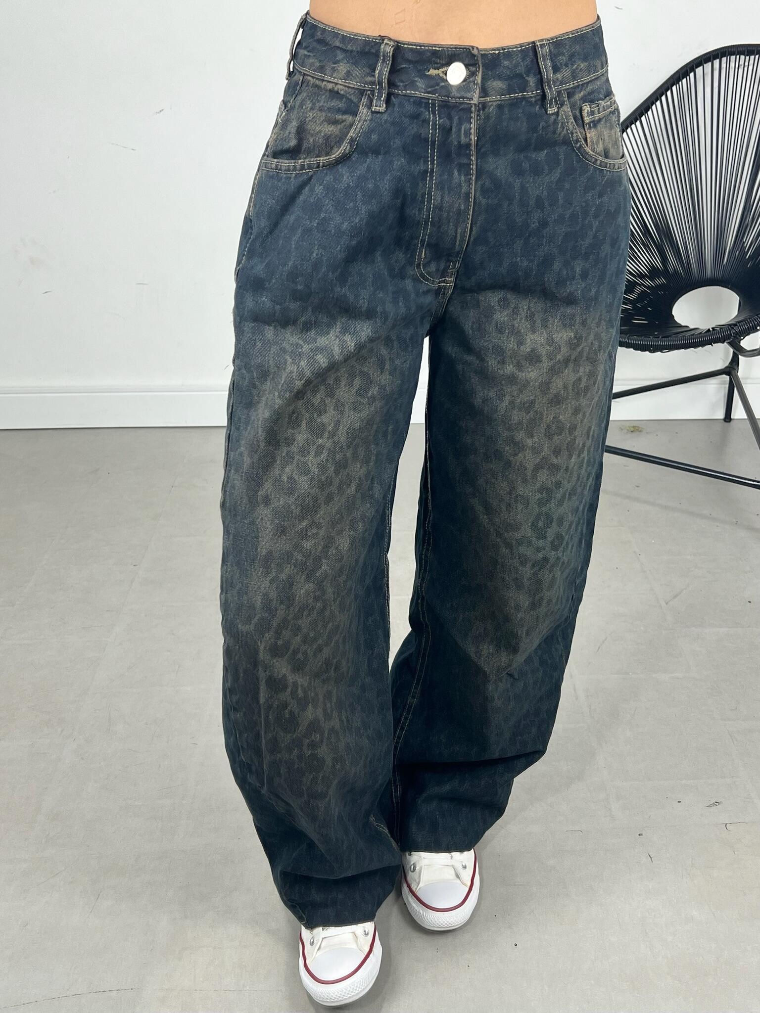 CALÇA JEANS BALLON ONÇA DARK